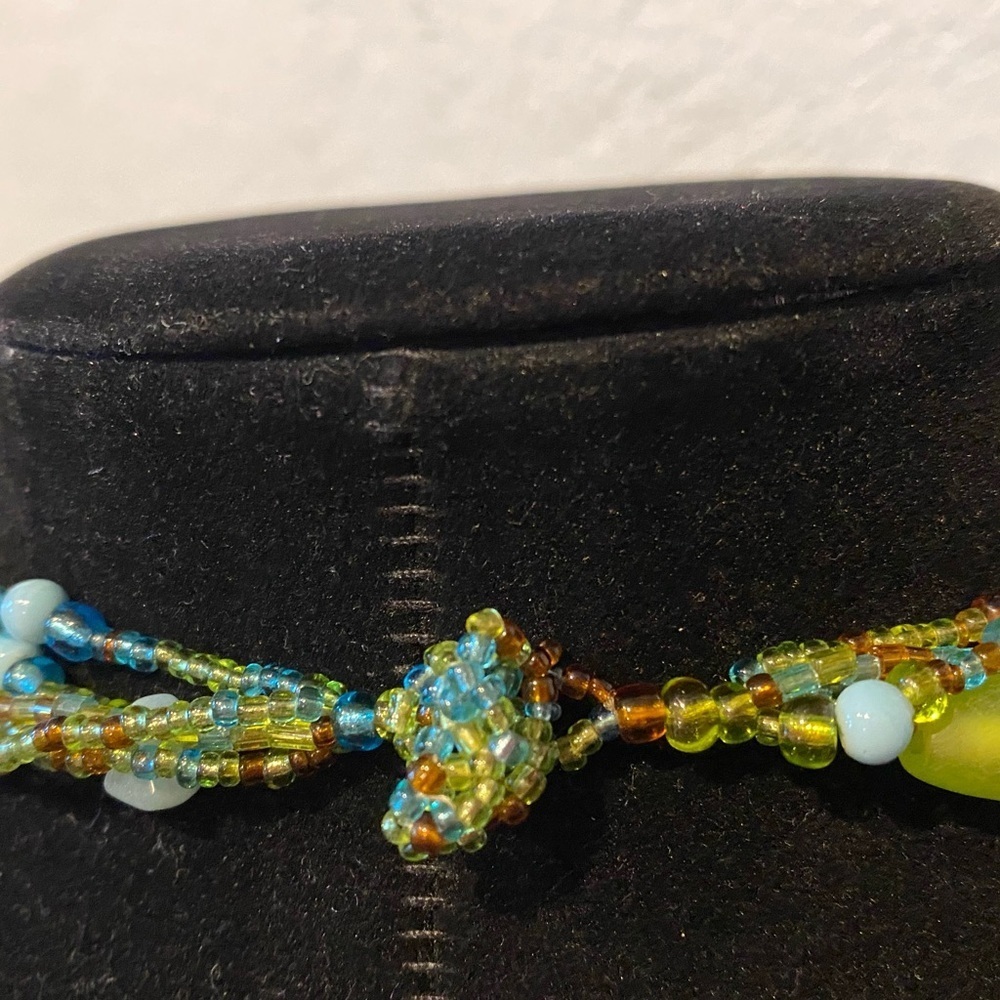 Artisan multi strand tassel necklace Shades of the ocean beads Mermaidcore - Picture 6 of 15